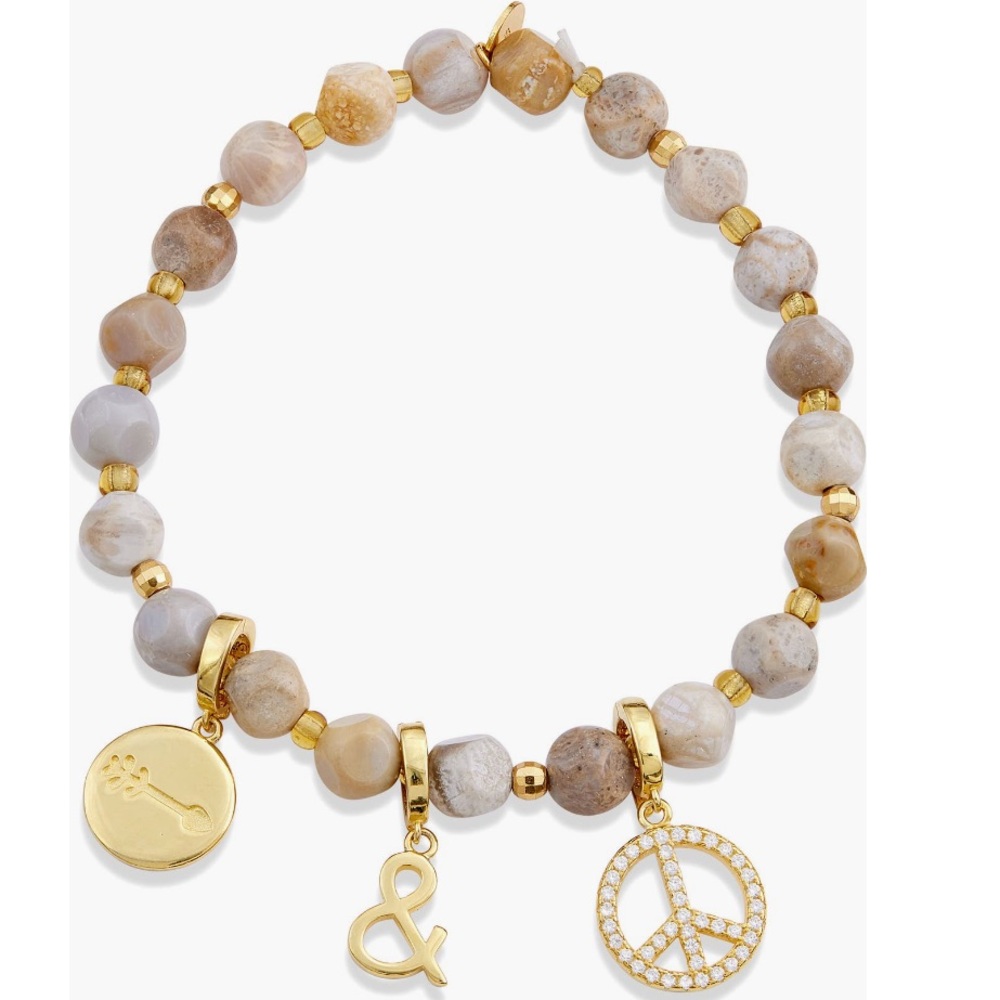 + SAVVY CIE JEWELS + Beaded Stretch Pendant Bracelet - Picture 1 of 2